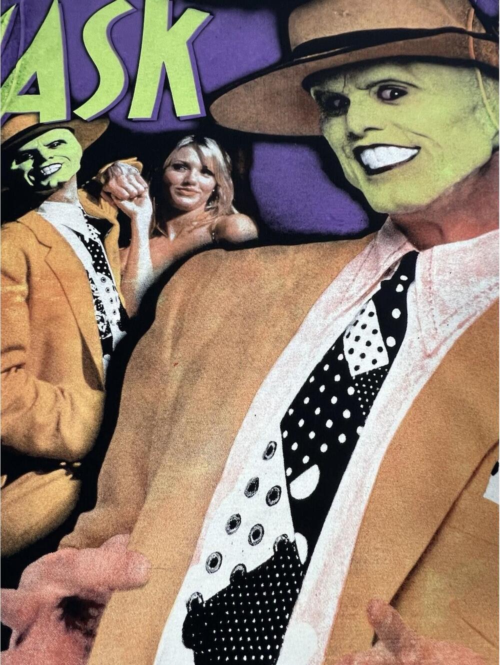The Mask Jim Carrey All Over Print Movie Graphic T Shirt XL Tultex #11P - Picture 2 of 6